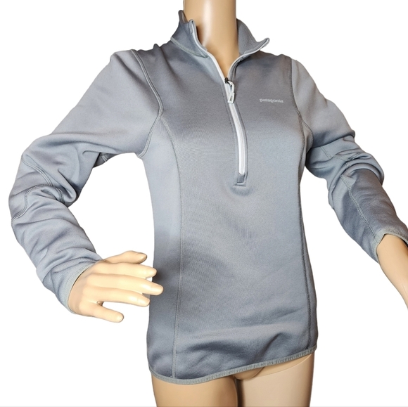 Patagonia women's 1/4 zip fleece lined grey pullover.  Small. - Picture 1 of 16